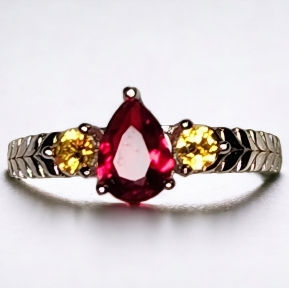 Ruby & Citrine Harry Potter Class Ring S925 - Picture 3 of 3